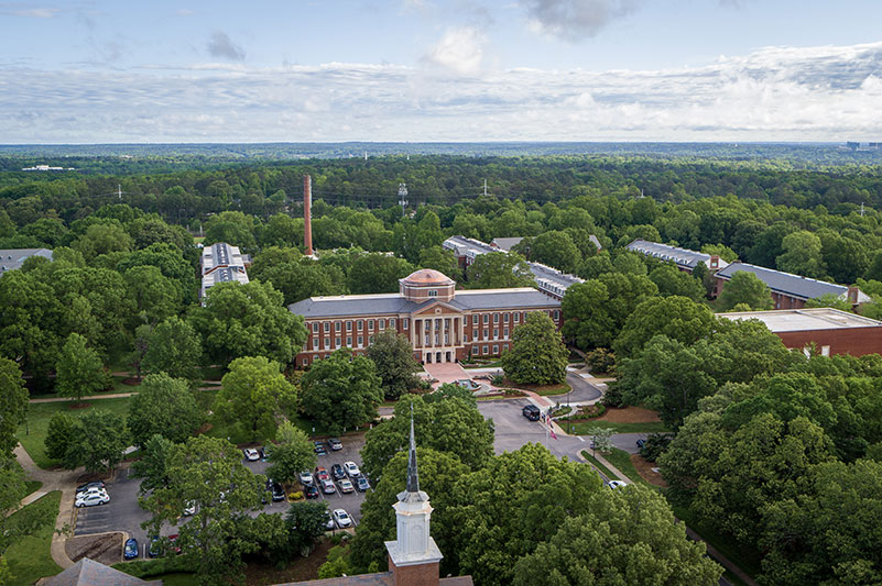 aerial view of Meredith College campus